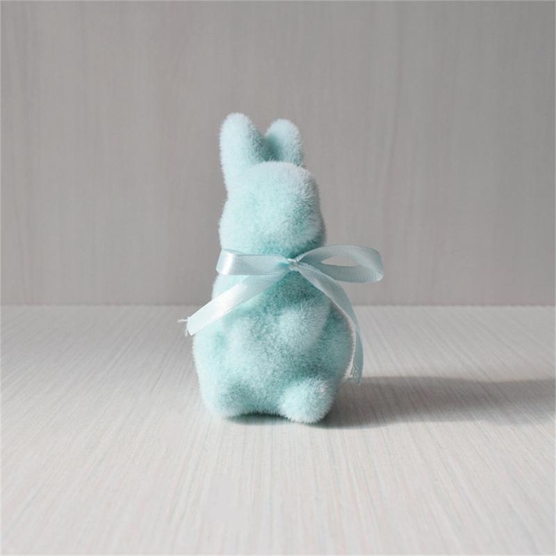 Holiday Decoration Soft Touching Bunnies Figurines Color Option Rabbit Ornament for Home and Party Table Decoration 1PC