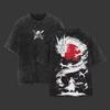 Anime One Piece Printed Tshirt Mens and Womens Washed Tshirt High Quality Vintage Cotton Tshirt Harajuku Tshirt