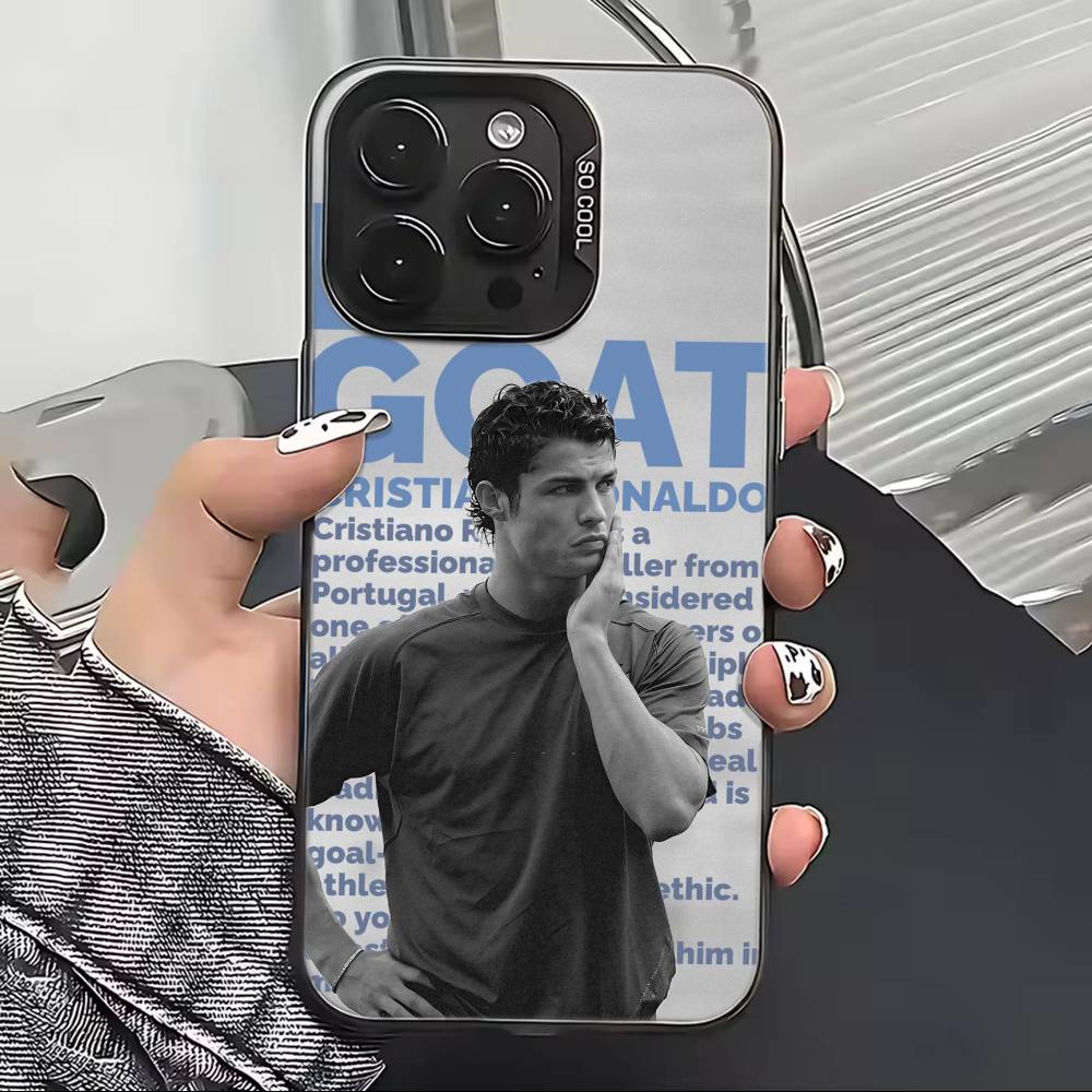 F-Famous Football Players C-CR7 Phone Case For iPhone 17,16,15,14,13,12,11 Plus,Pro Max,XS,Colorful Silver Black Cover