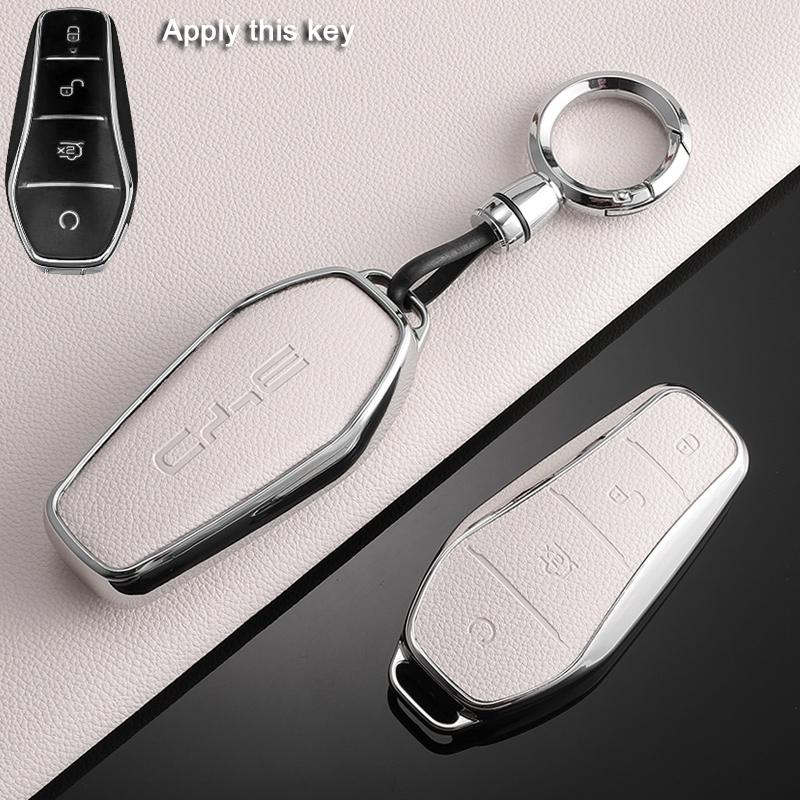 Car Key Case For BYD Yuan Plus ATTO 3 Song Han Pro Dmi Dolphin Seagull Seal U Leather Auto Accessories Keychain Key Cover Shell