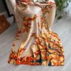 90*180cm Fashion Luxury Silk Scarf Women flowers Soft Smooth Scarves Wrap Hijab Outdoors Muffler Long Shawl Beach sun protection