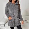 Women's Fashion Casual Solid Color Hooded Sweatshirt With Loose Fit And Fleece Pockets