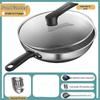 San Jiaolong 316 Edelstahl Unbeschichteter Wok mit flachem Boden