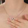  Minimalist Love Heart Necklace for Women Fashion Hollow Heart Pendant Chain Stainless Steel Romantic Couple Jewelry Gift