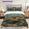 Tortoise Pattern Bedding Quilt Set Quilt Cover Pillowcase Home Decoration Birthday Gift (1 * Duvet Cover + 2 * Pillowcase, Without Core)