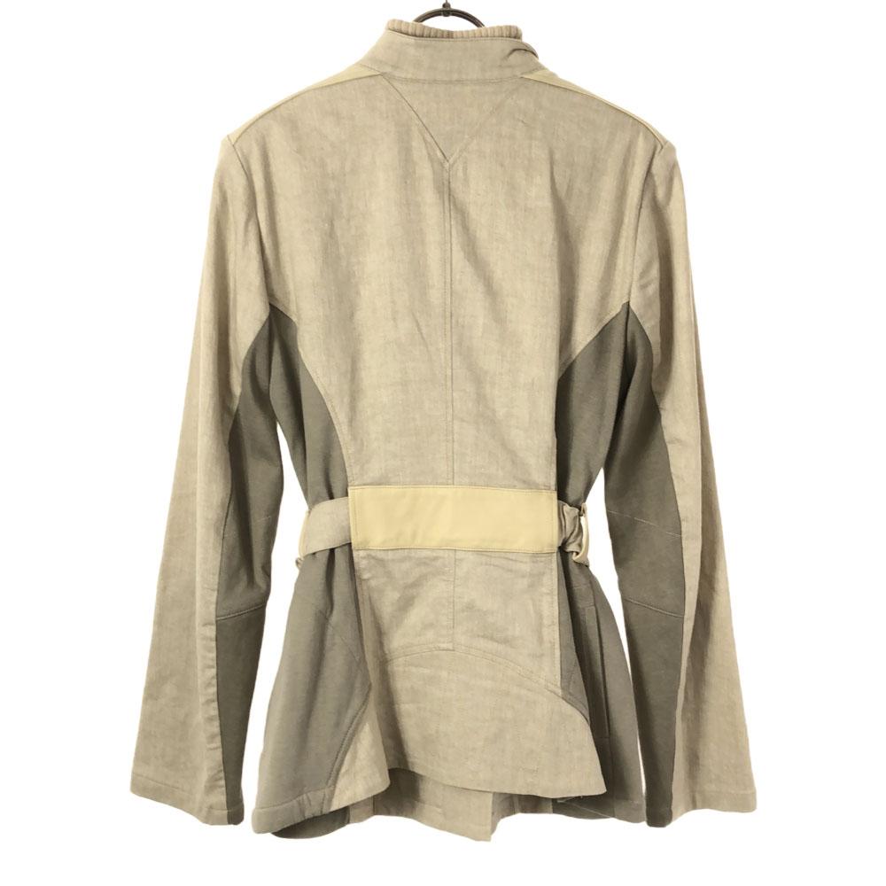 BALLANTYNE Linen Blend, Made In Italy Jacket 40 Beige Waist Belt Women Used