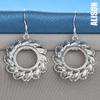 925 Sterling Silver Round Wind Wheel Pendant Perforated Earrings Fashionable Wedding Jewelry