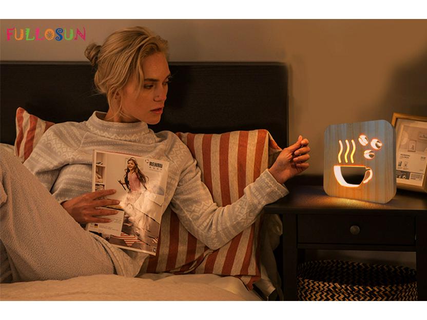 Innovative 3D LED Coffee Night Light for Bedroom Ambiance - Unique Gift FS-T1879W