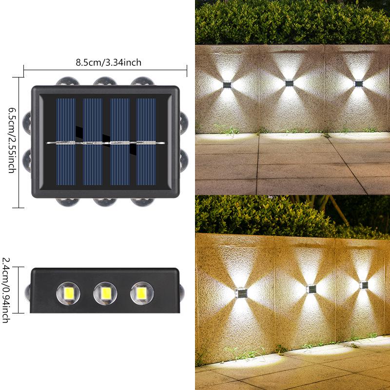Solar Double Head Waterproof Wall Light for Courtyard and Balcony