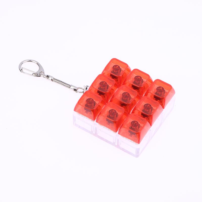 9 Keys Finger Keyboard Caps Relief Stress Toy Button Keycap Keychain Mechanical Keyboard Button Stress Relief Toys