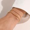 CARLIDANA Simple PVD 14K Gold Plated 316L Stainless Steel Wide Length Round Round Snake Chain Bracelet Jewelry For Women