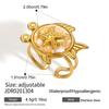 Youthway Fish Conch Turtle Crab Oil Drip Open Rings For Women 18K Gold PVD Plated Stainless Steel Rings Fashion Jewelry Gift