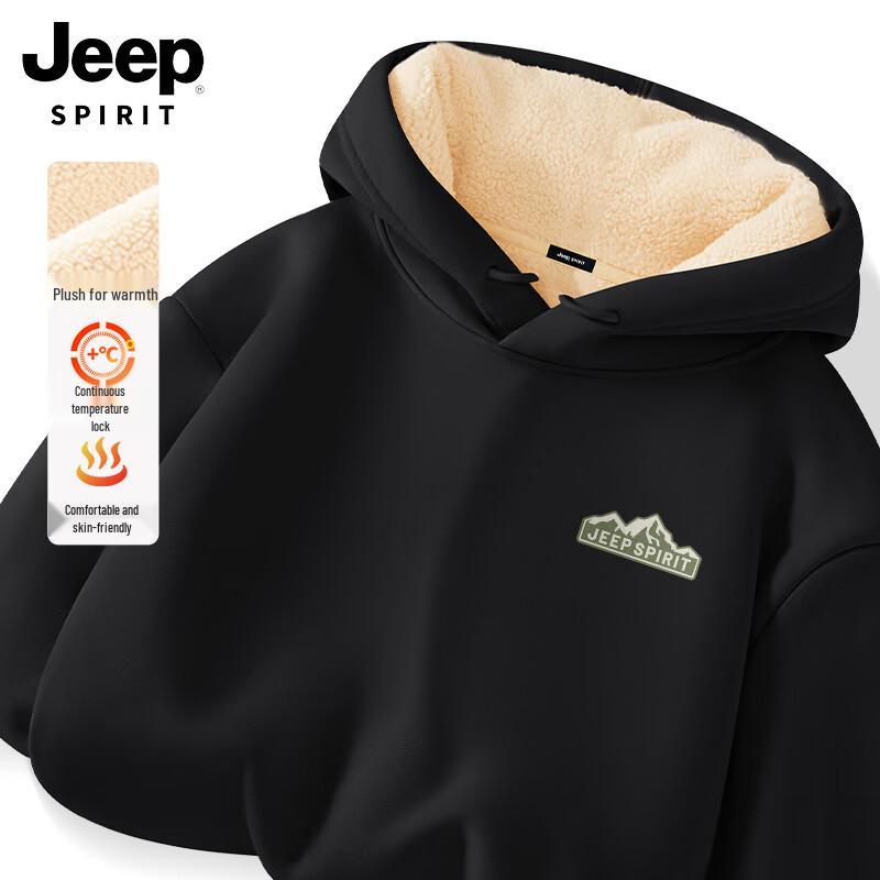 

JEEP SPIRIT Men s Mountain Letter Fleece Hooded Sweatshirt 3XL