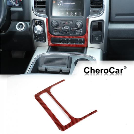 Red Carbon Fiber Console Adjust Switch Frame Cover Trim for Dodge RAM 1500 10-17