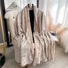 Autumn and Winter Double-sided Imitation Cashmere Thickened Warm Camellia Scarf Air-conditioned Room Travel Neck Shawl