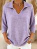 European American Retro V-neck Long Sleeve Winter Sweater for Women