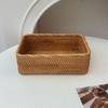 Retro Woven Multifunctional Storage Basket for Household, Living Room, Desktop, and Cosmetics