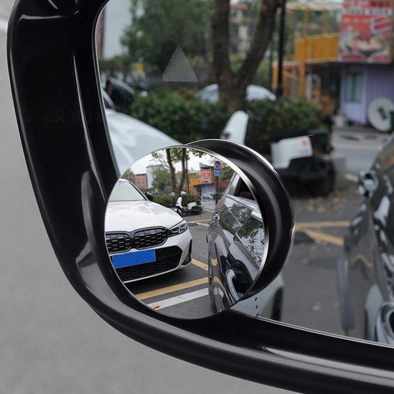1 Set 5cm Universal Car 360 Blind Spot Side Mirror Stick On Glass Adjustable Safety Lens Security Protection Car Accessories