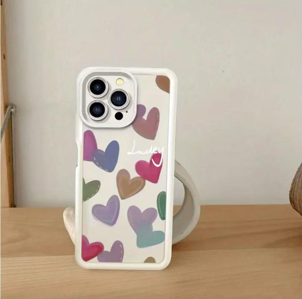 Multiple hearts are suitable for iphone16pro mobile phone case Apple 15 Japan and South Korea 14/13promax new 12.