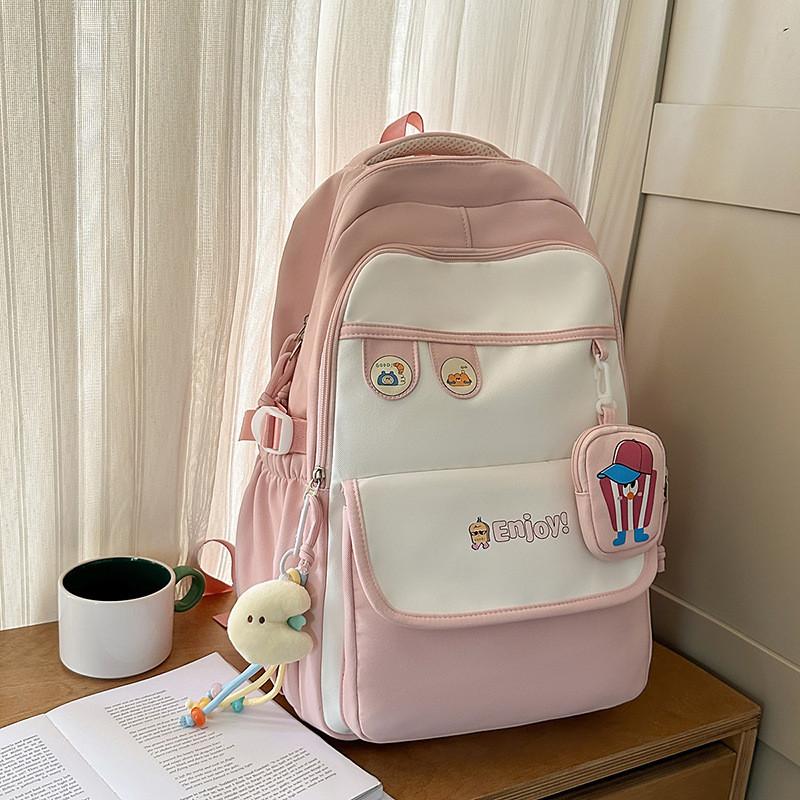 Lightweight Youth Backpack Computer Bag With Color Block Design For School Use