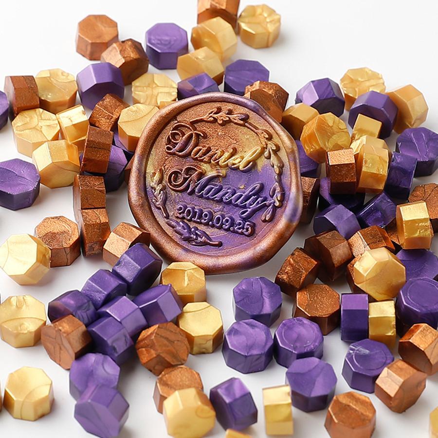 200pcs/bag Octagon Mixed Color Sealing Wax Beads For Seal Stamp, Great for Card Envelope,Wedding Invitation,Gift Wrapping
