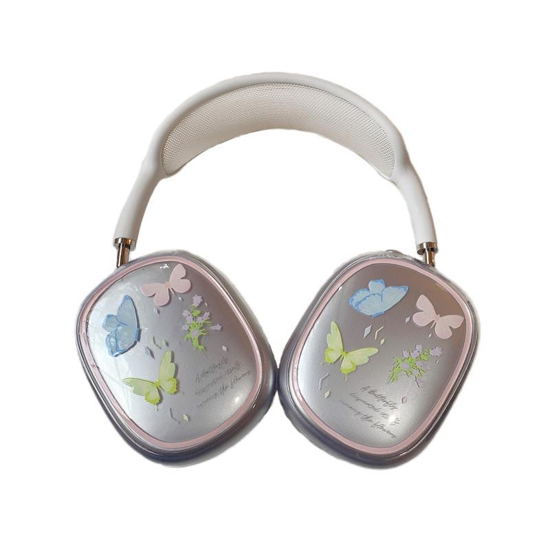 AirPodsmax Apple earphone cover tpu anti-drop butterfly print earphone case protective cover trend for airpods max