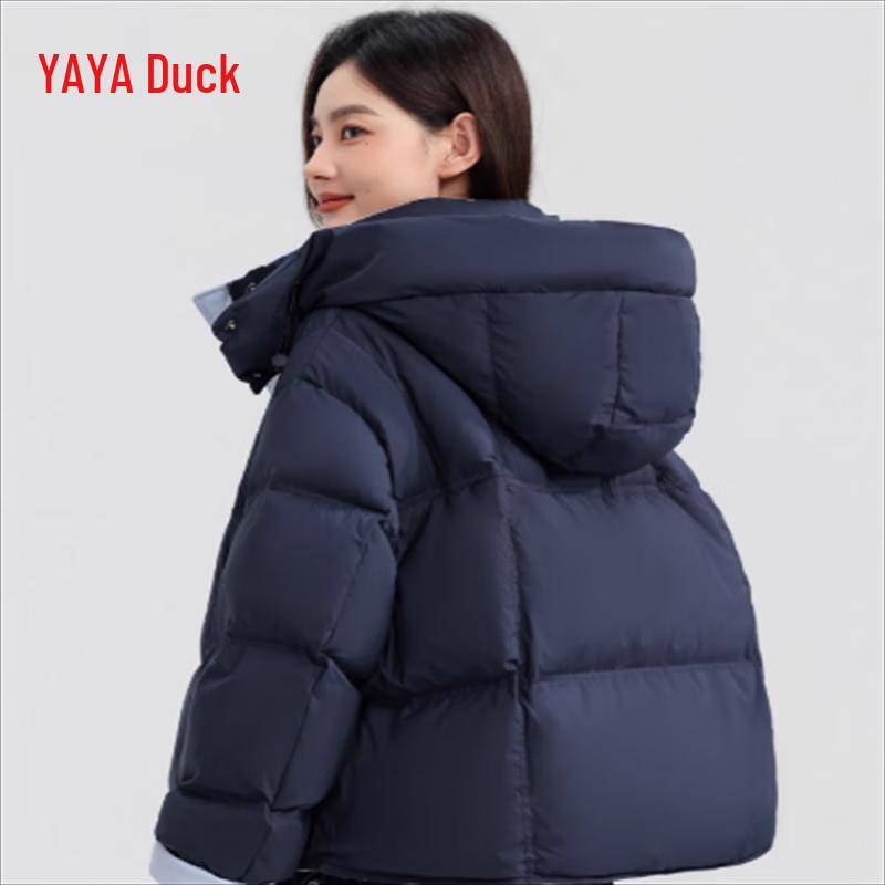 YAYA Women's Hooded Color-Block Down Jacket