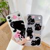 Cute Cat Cartoon Soft Transparent Silicon Case For Samsung A55 A35 M35 M34 S24 Xiaomi Redmi Note 13 Pro 13C Poco M6 Camera Shockproof Protective Cover