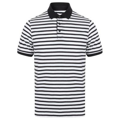 Mens Striped Jersey Polo Shirt