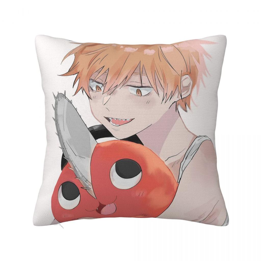 Anime Chainsaw Man Pillow Case Cushion Covers Customized Polyester Decor Pillowcover for Seat 45x45cm