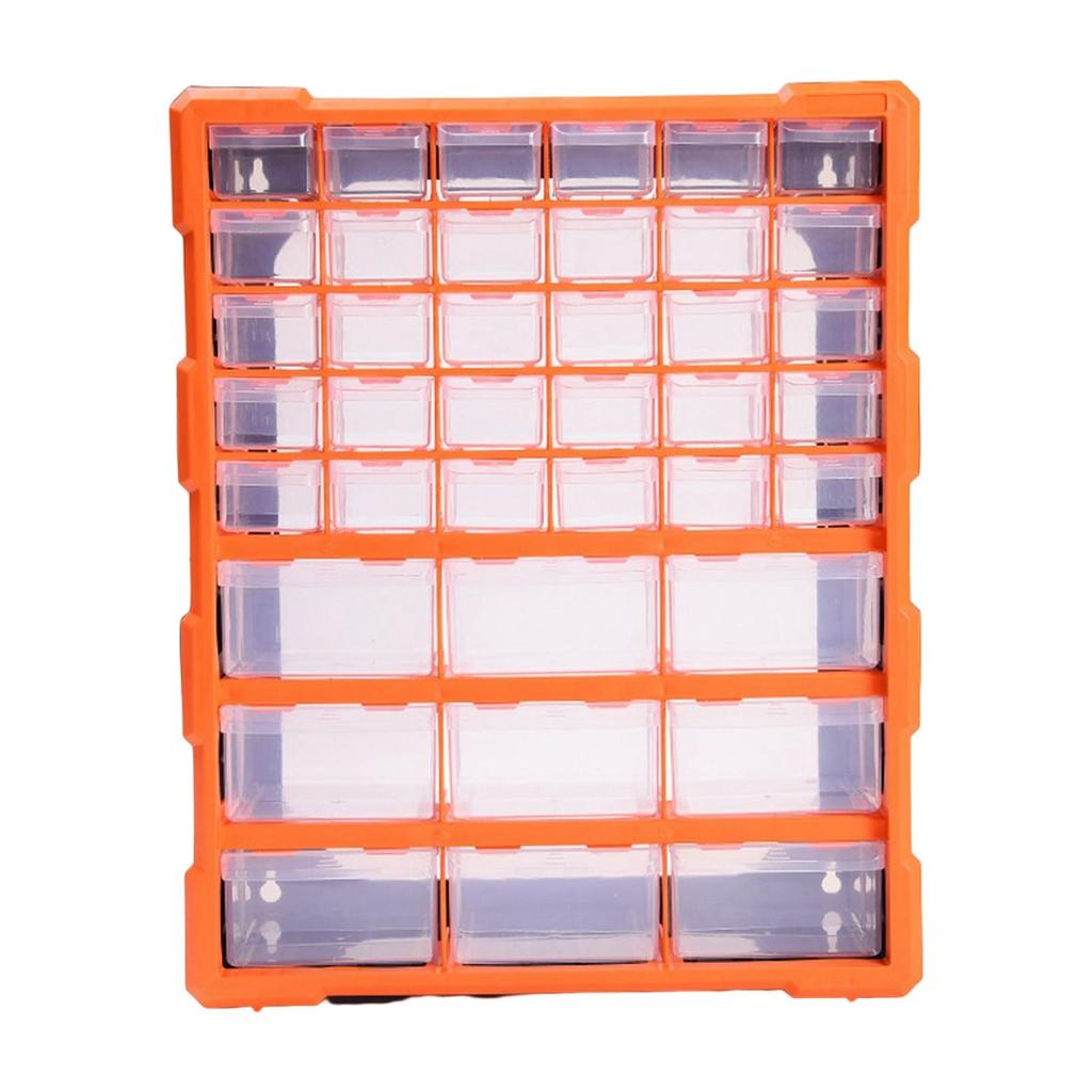 Tool Parts Storage with Lids 36/39 Grids Blocks Clear Drawers Adjustable Divider for Hardware Bin Screws Nuts Electronics