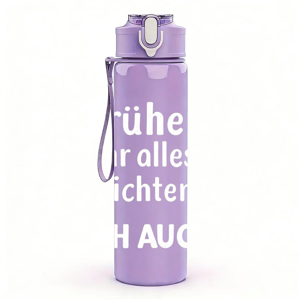 1PC Fathers Day German Slogan 750ml Color Plastic Sports Water Bottle Leakproof Flip Straw Lid Suitable for Sports Office Home Use