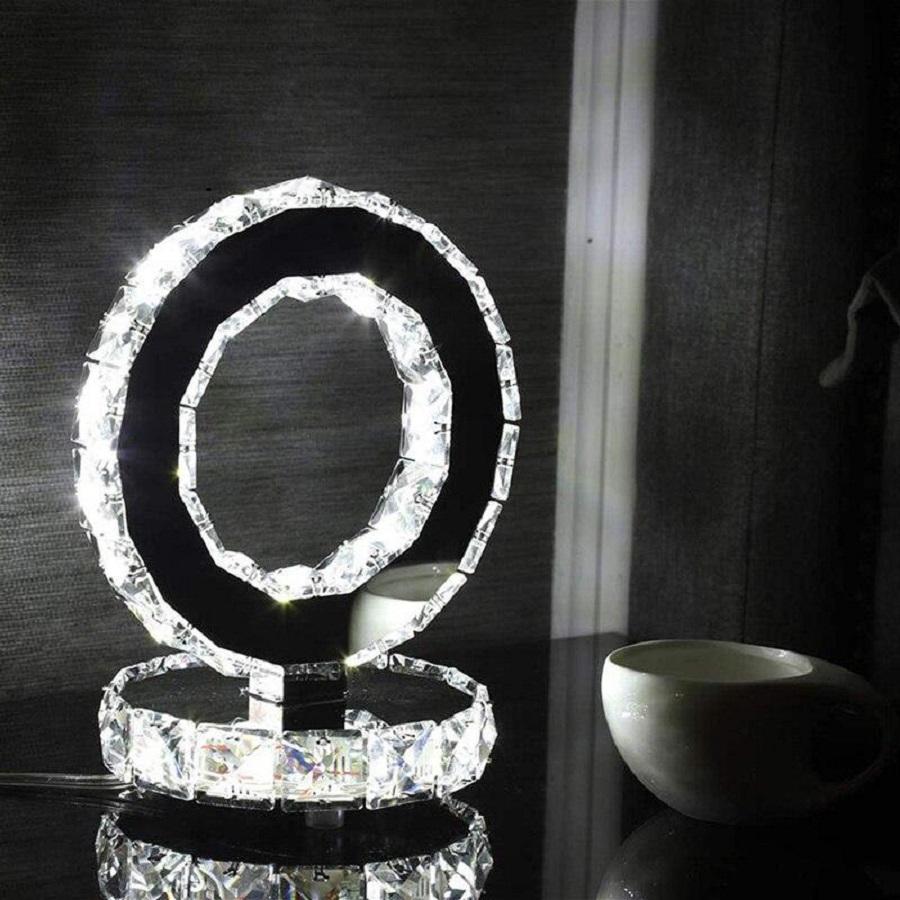 

Светодиодная современная настольная лампа Хрустальная настольная лампа Ночник Холодный белый Гостиная Спальня Прикроватное украшение Холодный белый