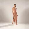 2026 Womens Solid Color Knit Beach Cover-Up Dress Sleeveless Wrap Style Long Skirt Swimwear