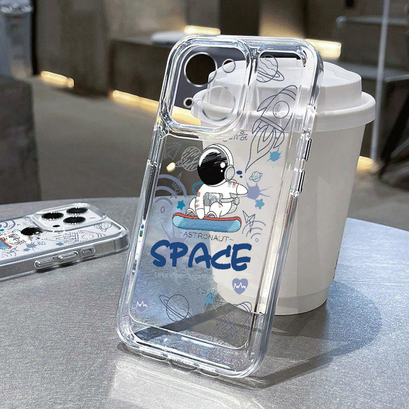 Cute Little Panda Phone Case For iPhone 16 15 14 Pro Max Plus 13 12 11 Pro XR X XS Max 7 8 Shockproof Clear Soft Silicone Cover