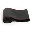 38cm 15in Leather Steering Wheel Cover     Embossing Needles&Thread Kit Car Interior Decoration(Black Red )