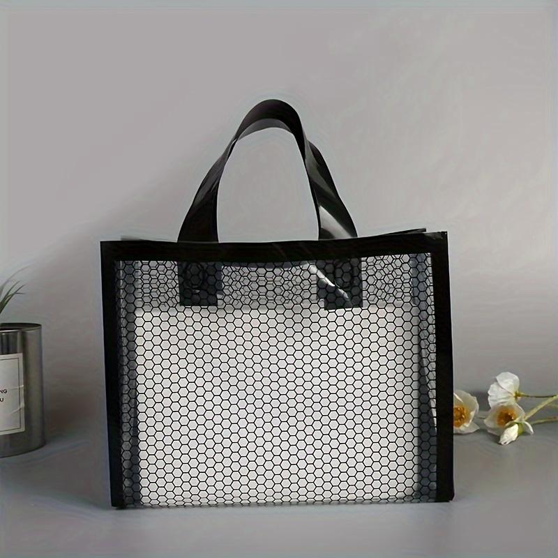 50pcs Transparent Mesh Tote Bags, Reusable, Foldable, Durable bag for Birthday, Christmas, Mother's Day, New Year Gifts, Small Business Shopping Bag