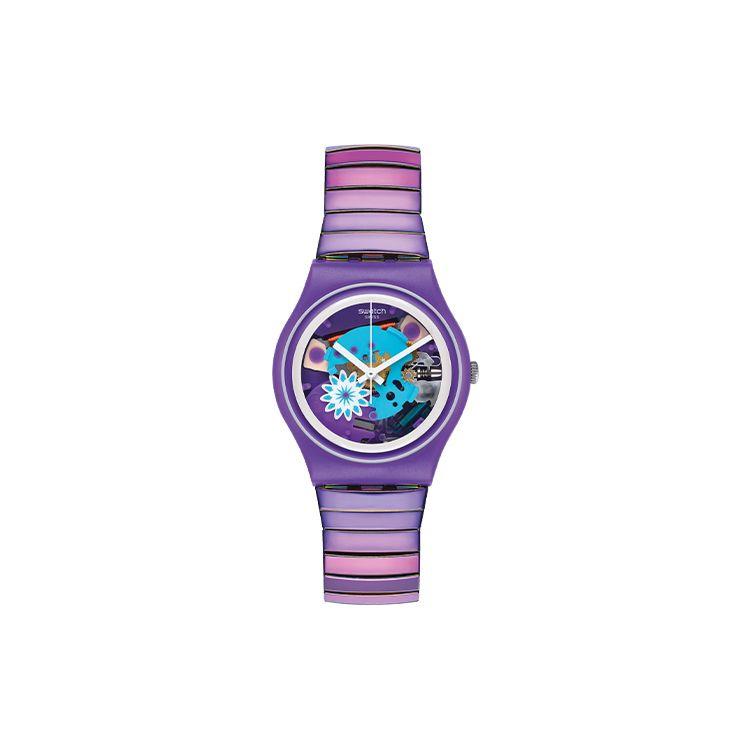 Swatch Fresh Special Edition Laser Gloss Quartz Watch Women watches GV129 Purple