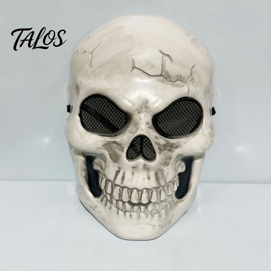 Maschera Osso Rotto Horror Maschera Teschio Integrale per Halloween, Accessorio Cosplay Spettrale per Case Infestate Comoda Traspirante per gli Occhi, Accessorio Costume da Festa,