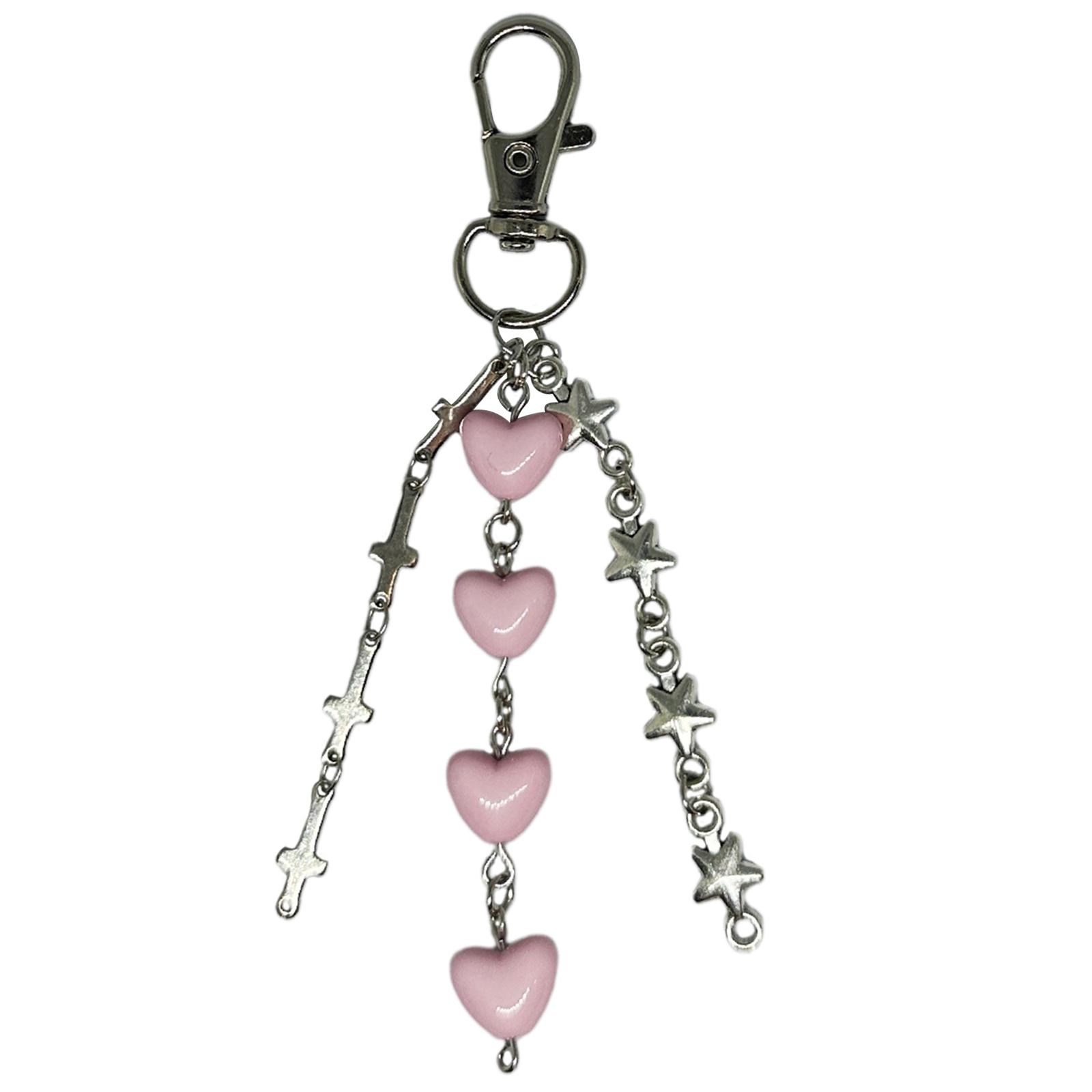 

Милый крутой брелок для телефона со звездой и сердечком, подвесные подвески для ключей от машины, модная сумка, украшение, ремешок, аксессуары для кошелька