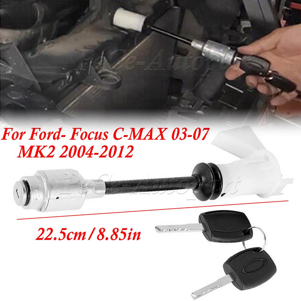 4556337 3M5AR16B970AD Car Hood Latch Lock Cylinder Repair Kit For Ford- Focus C-MAX 2003-2007 MK2 2004-2012 with 2 Keys