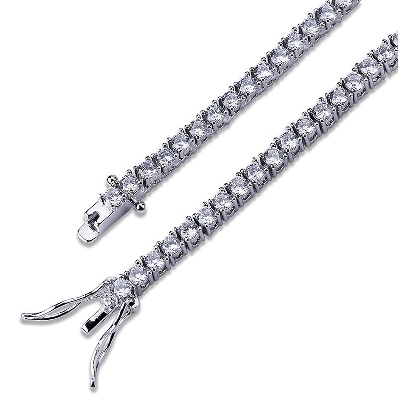 [3MNSCD] 18K White Gold Plated Tennis Bracelet Women's Jewelry Lobster Clasp Bracelet