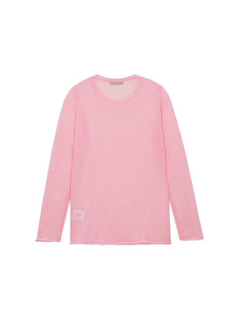 SALAD BAGUNI Kidmohair Round Neck Pullover_Pink