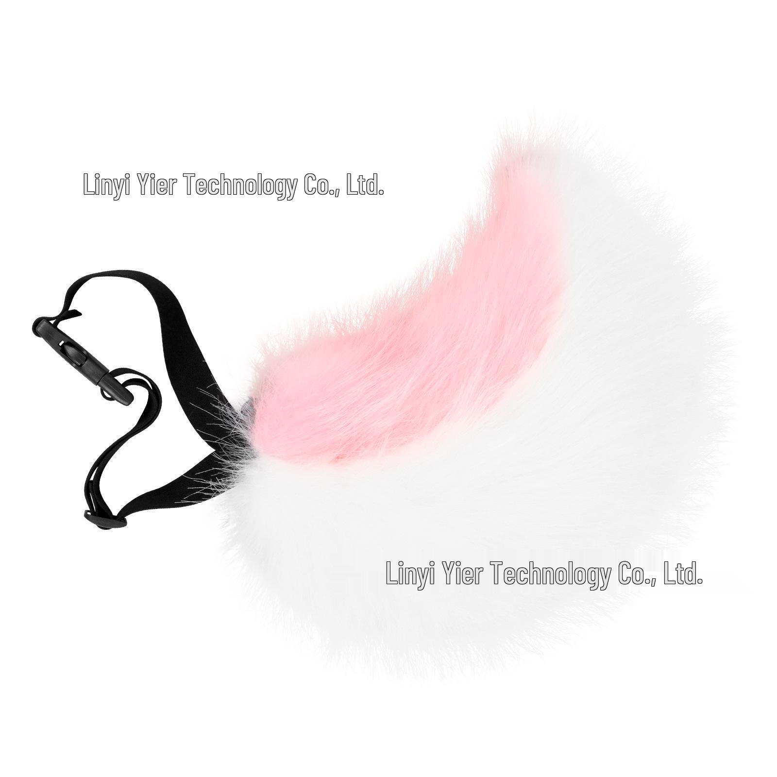 Fluffy Faux Fur Bunny Tail Cosplay Accessory Prop розовый/белый