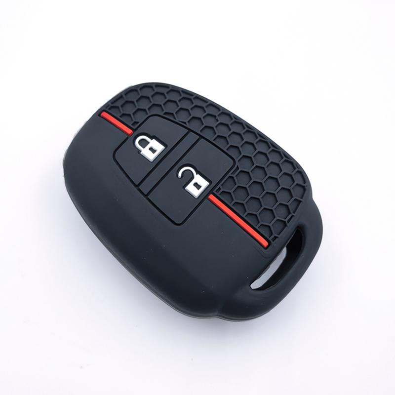 Silicone Car Key Cover Case For Toyota Yaris Corolla Highlander Crown 2 Buttons Remote Skin Protector Shell Keychain Accessories