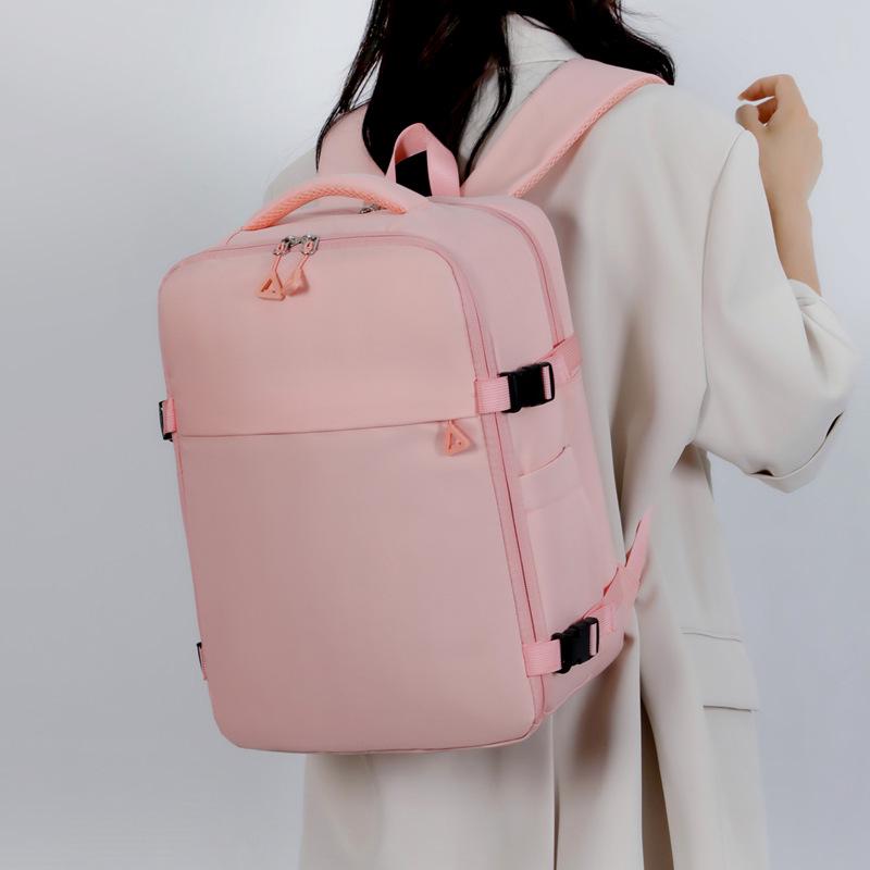 Multifunctional Solid Color Laptop Backpack Set: Casual, Large Capacity, Trolley-Friendly, Outdoor Student Schoolbag
