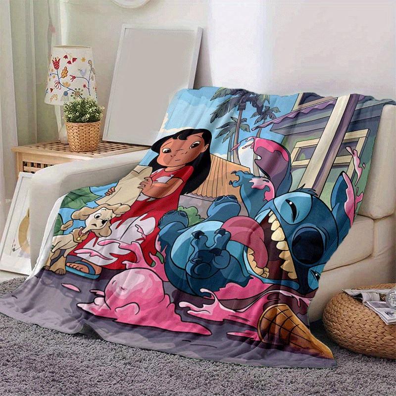 1pz Coperta con Stampa Stitch - Morbida, Coperta per Tutte le Stagioni per Ufficio, Regalo Personalizzato con Adorabile Design a Cartone Animato