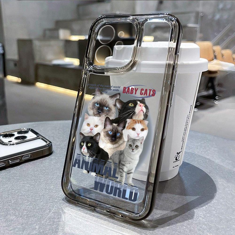 Cat Phone Case For iPhone 13 Cases iPhone 11 16 Pro Max 14 15 12 XR 13pro 16pro 16promax 13promax Soft TPU Clear Covers Fundas