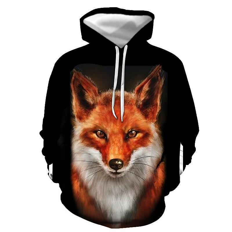 Men's Graphic Fox Hoodie Hoodies Sweatshirt Streetwear Casual Long Sleeve Hooded