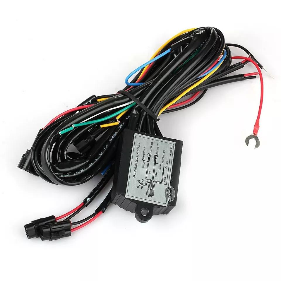 Car SUV LED Daytime Running Light DRL Relay Harness Automatic On/Off Control Box